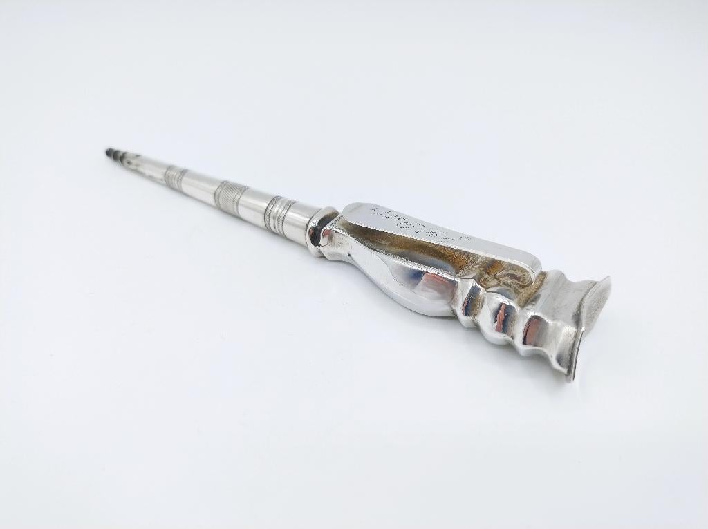 Zilveren breipenhouder, H. Ament, Joure, ca. 1870, Antiek en Kunst, Verzenden, Zilver