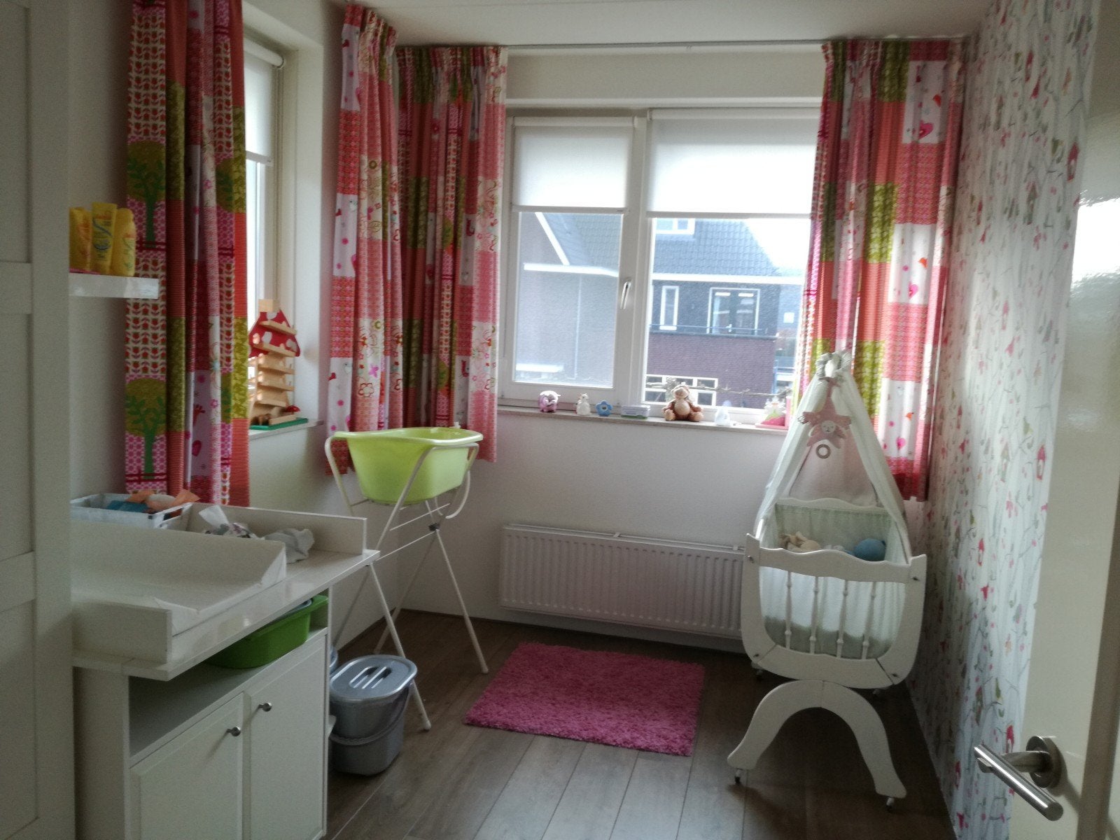 Kleurrijke gordijnen (kinderkamer) 2 paar, Ophalen, Gebruikt, Groen