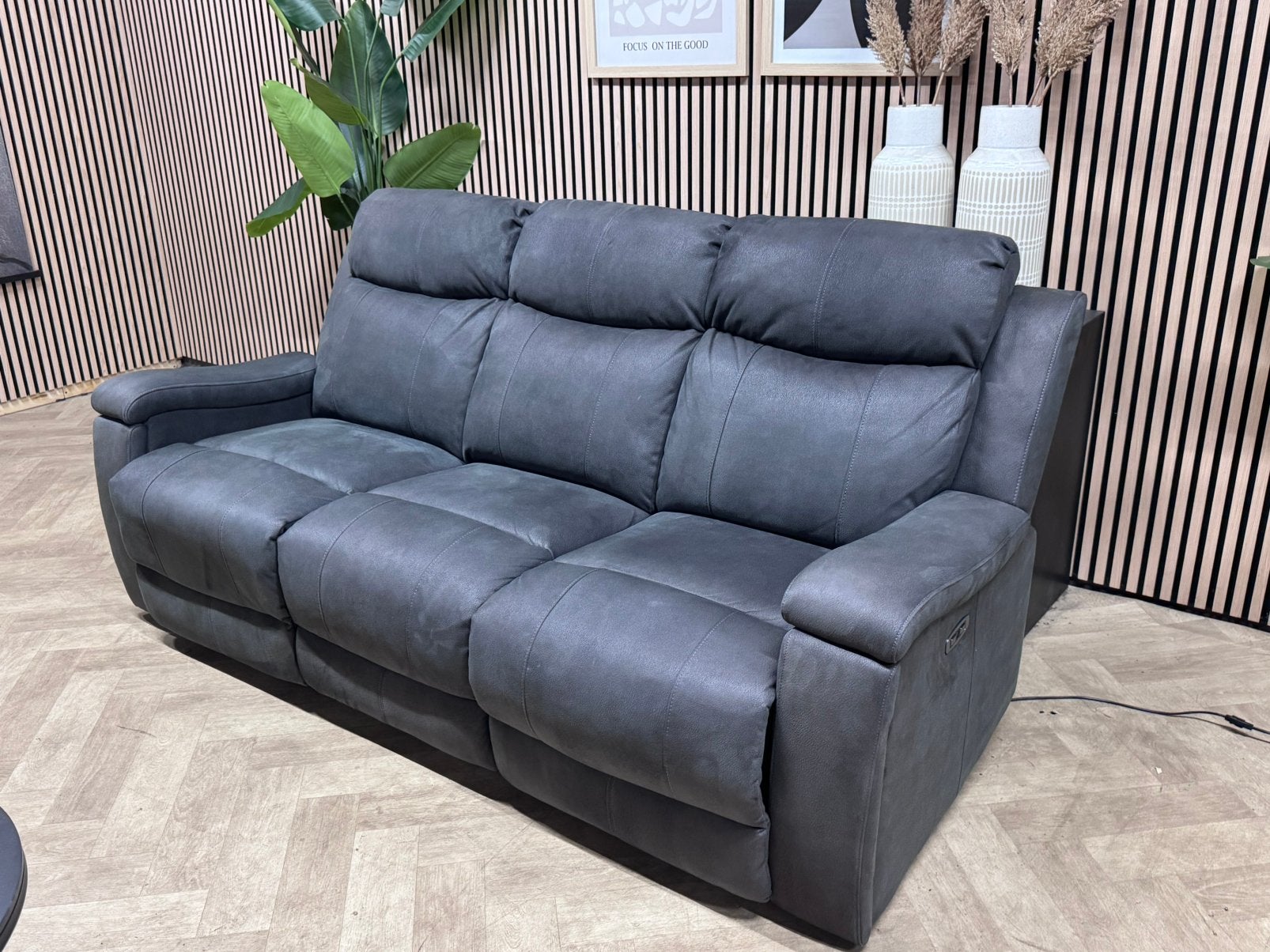 ZGAN | Elektrische 3Zits Bank Microleer - 200x95cm, -, -, 150 tot 200 cm, Hoekbank