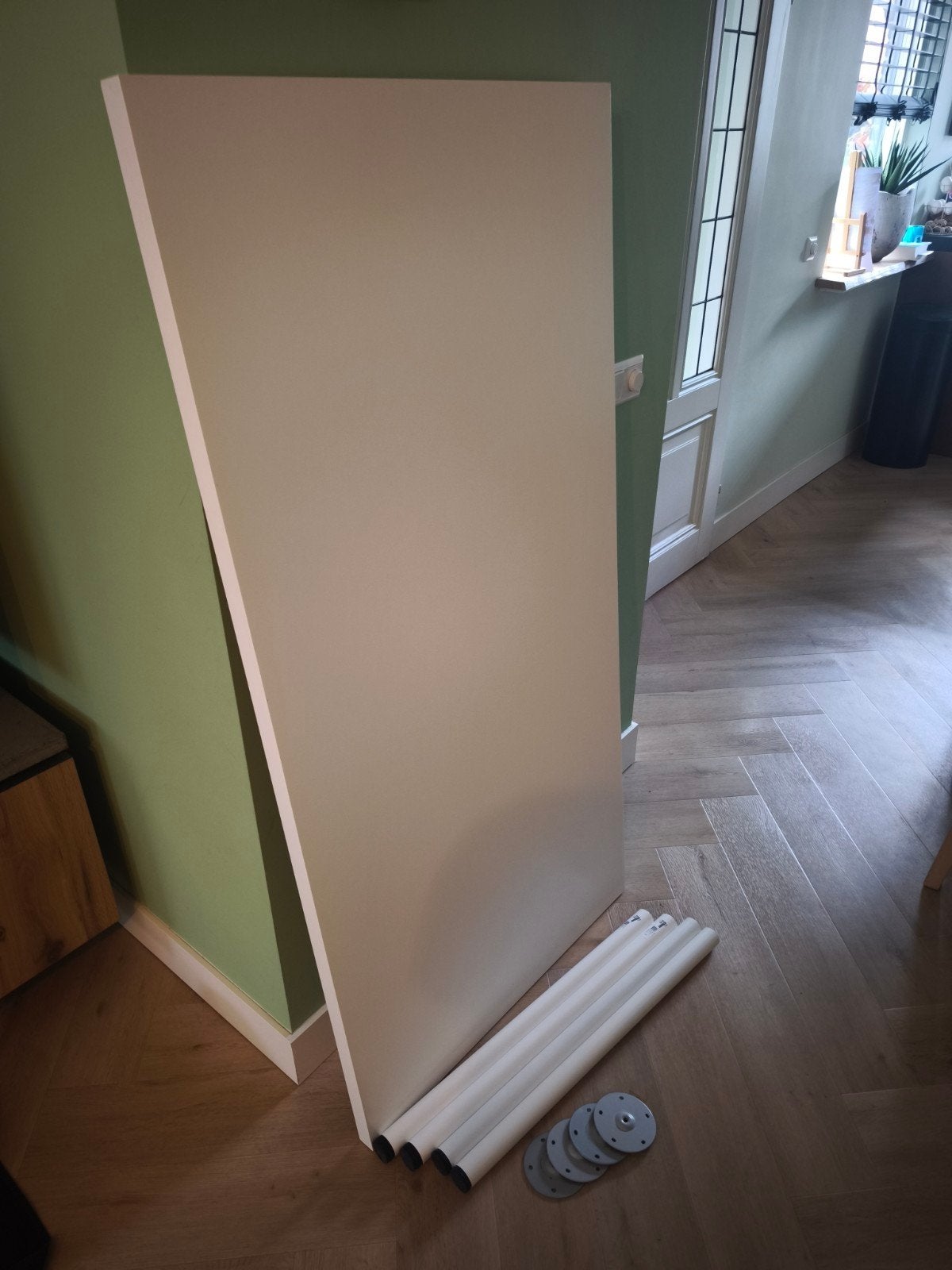 IKEA ADILS Tafelpoten en LINNMON Tafelblad, Huis en Inrichting, Tafels | Eettafels, Ophalen, 50 tot 100 cm, Metaal, Rechthoekig