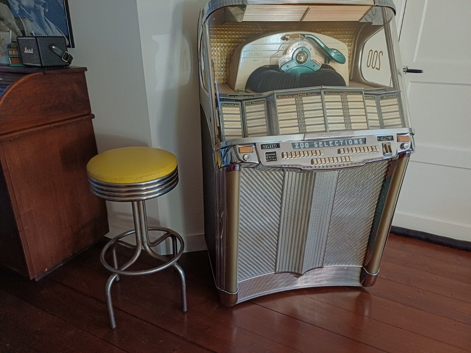 Retro kruk - jaren '50/'60 stijl, Ophalen, Gebruikt, Onbekend, Onbekend