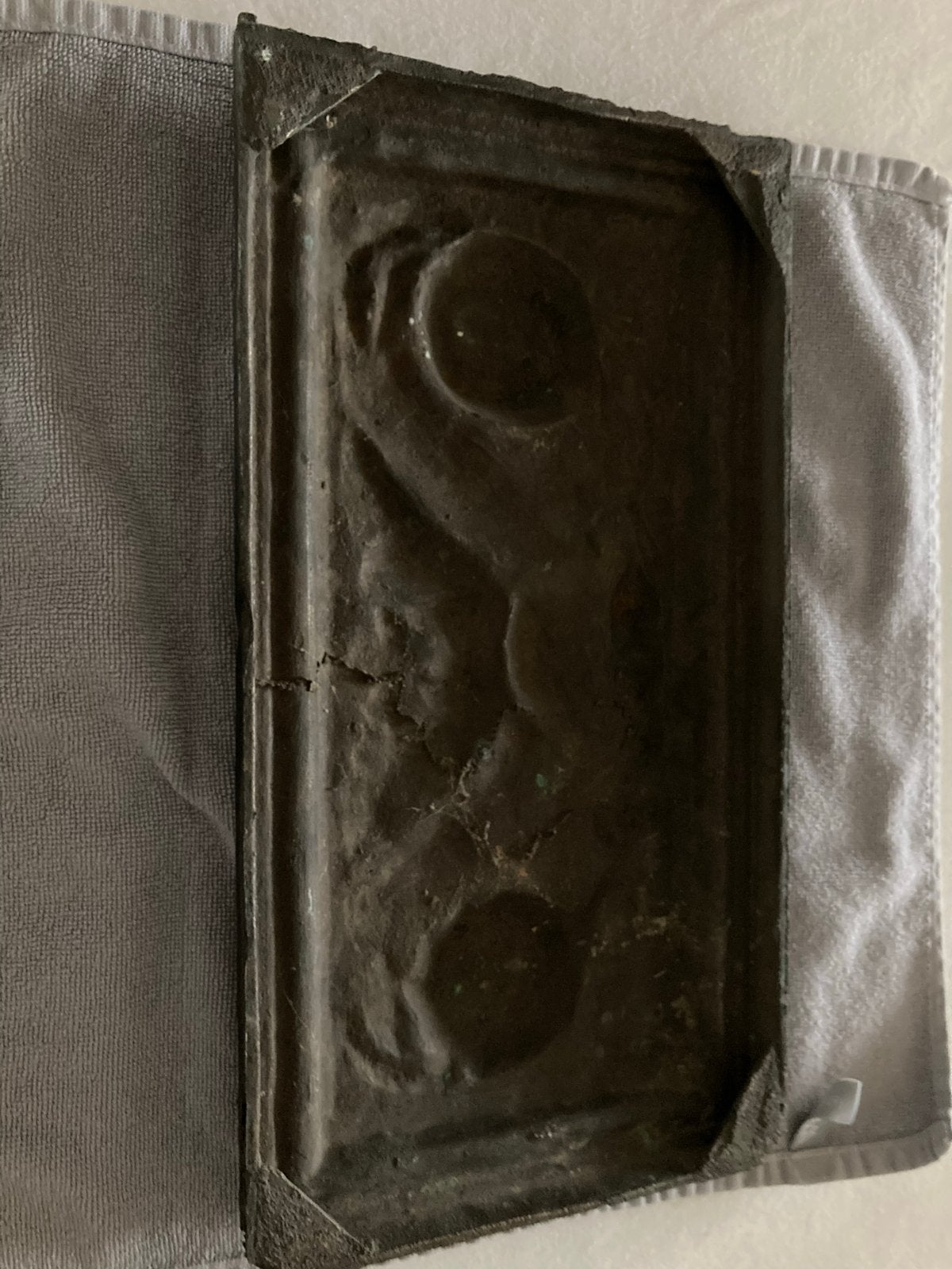 Antieke gietijzeren plaquette met florale decoratie, Antiek en Kunst, Ophalen