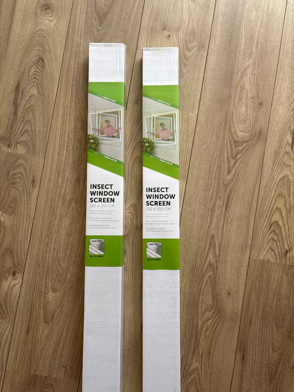 2x Insectenhor Raam Hor 130x150 cm Wit Frame Grijs Net, Ophalen, Nieuw, Gevelraam of Ruit, 120 tot 160 cm