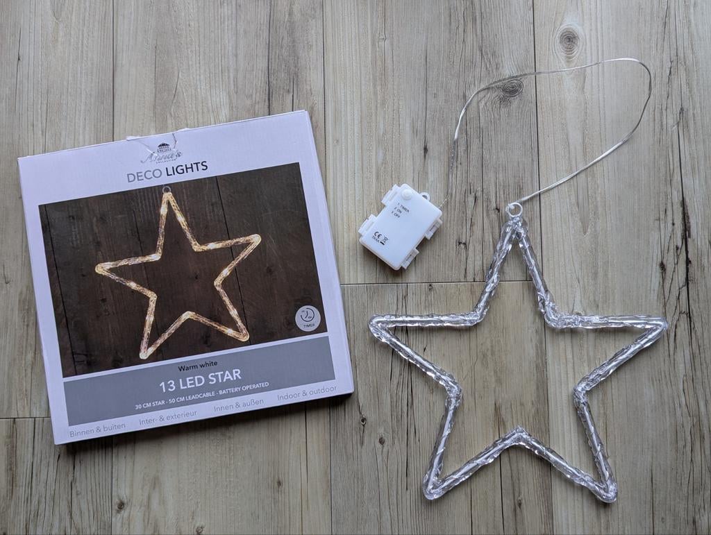 Kerstverlichting ster (30 cm, Intratuin, Deco Lights), Diversen, Kerst, Zo goed als nieuw, Ophalen of Verzenden