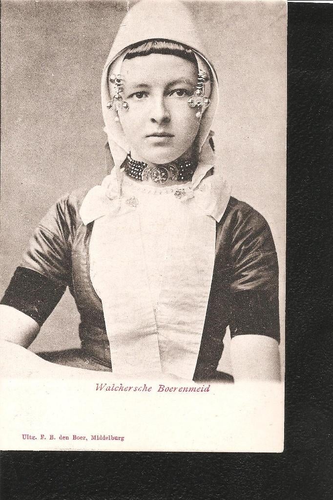 Walcheren, Walchersche Boerenmeid, Klederdracht, Ophalen of Verzenden, 1920 tot 1940, Ongelopen, Zeeland
