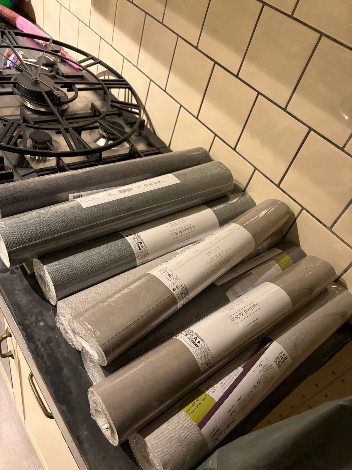 Nieuw Ashford & Sons Vliesbehang - Grijs/Beige, Overige merken, Structuur, Modern, Ophalen of Verzenden