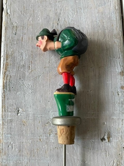Vintage Duitse flessenstopper kurk. Beweegbare bergbeklimmer, Ophalen