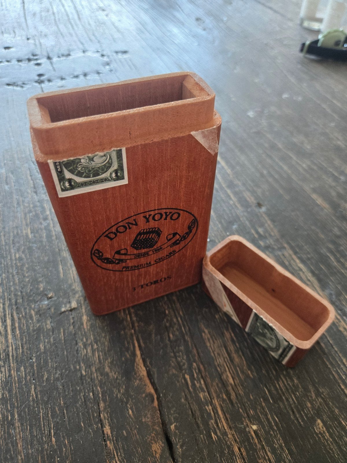 Vintage houten sigaren  Doosje, Verzenden, Gebruikt, Tabaksdoos of Verpakking