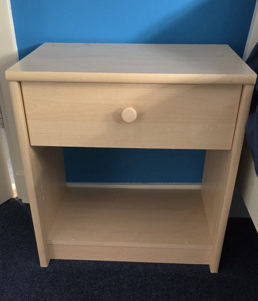 2x nachtkastjes. Een met meerdere laden., Ophalen, Gebruikt, Minder dan 45 cm, 55 tot 70 cm