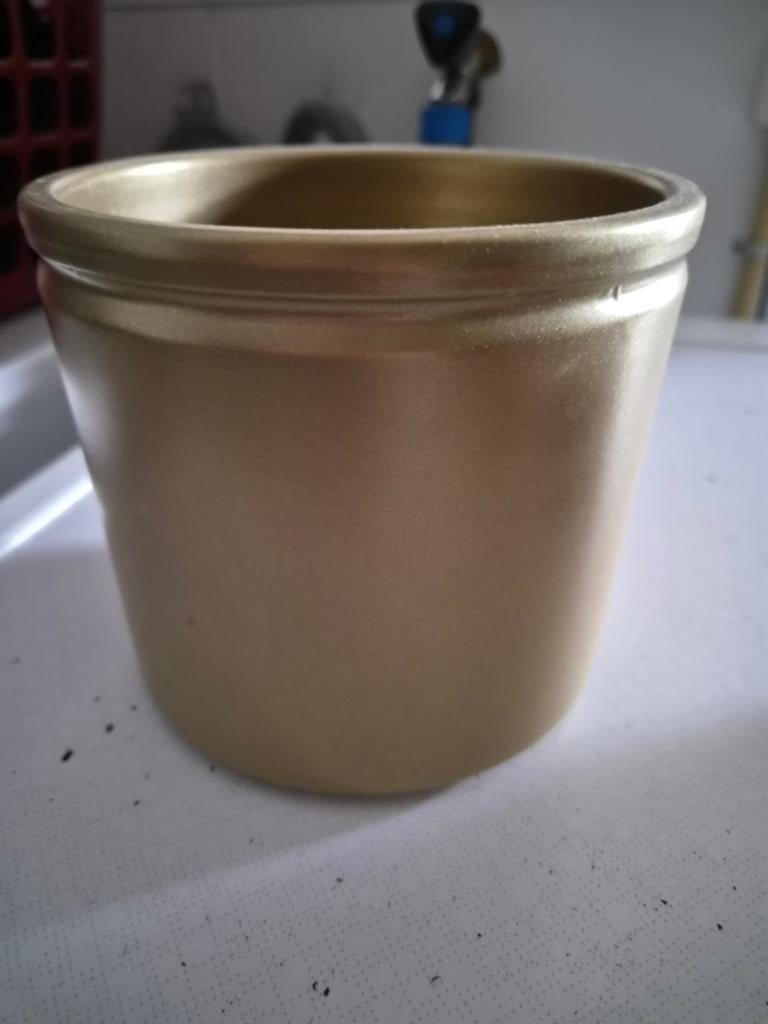 Gouden pot 13 cm, Huis en Inrichting, Kamerplanten, Ophalen, Volle zon, Minder dan 100 cm