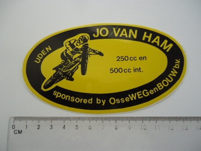 sticker oud UDEN Motorcross JO van HAM cross motor race, Verzenden, Zo goed als nieuw, Bedrijf of Vereniging