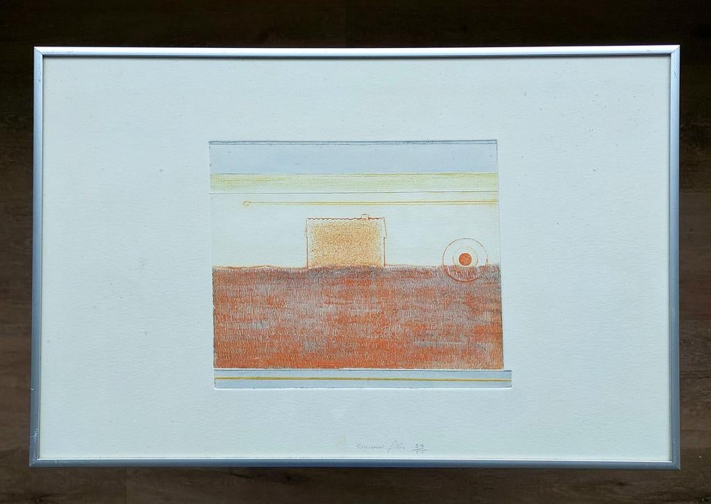 Originele Ets Eduard Flor Flór (1925-2015) jaren '70, Antiek en Kunst, Kunst | Etsen en Gravures, Ophalen