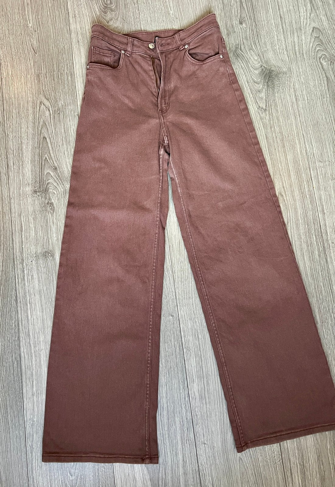 Broek met wijde pijpen Bruin, Ophalen of Verzenden, Zo goed als nieuw, Bruin, Lang