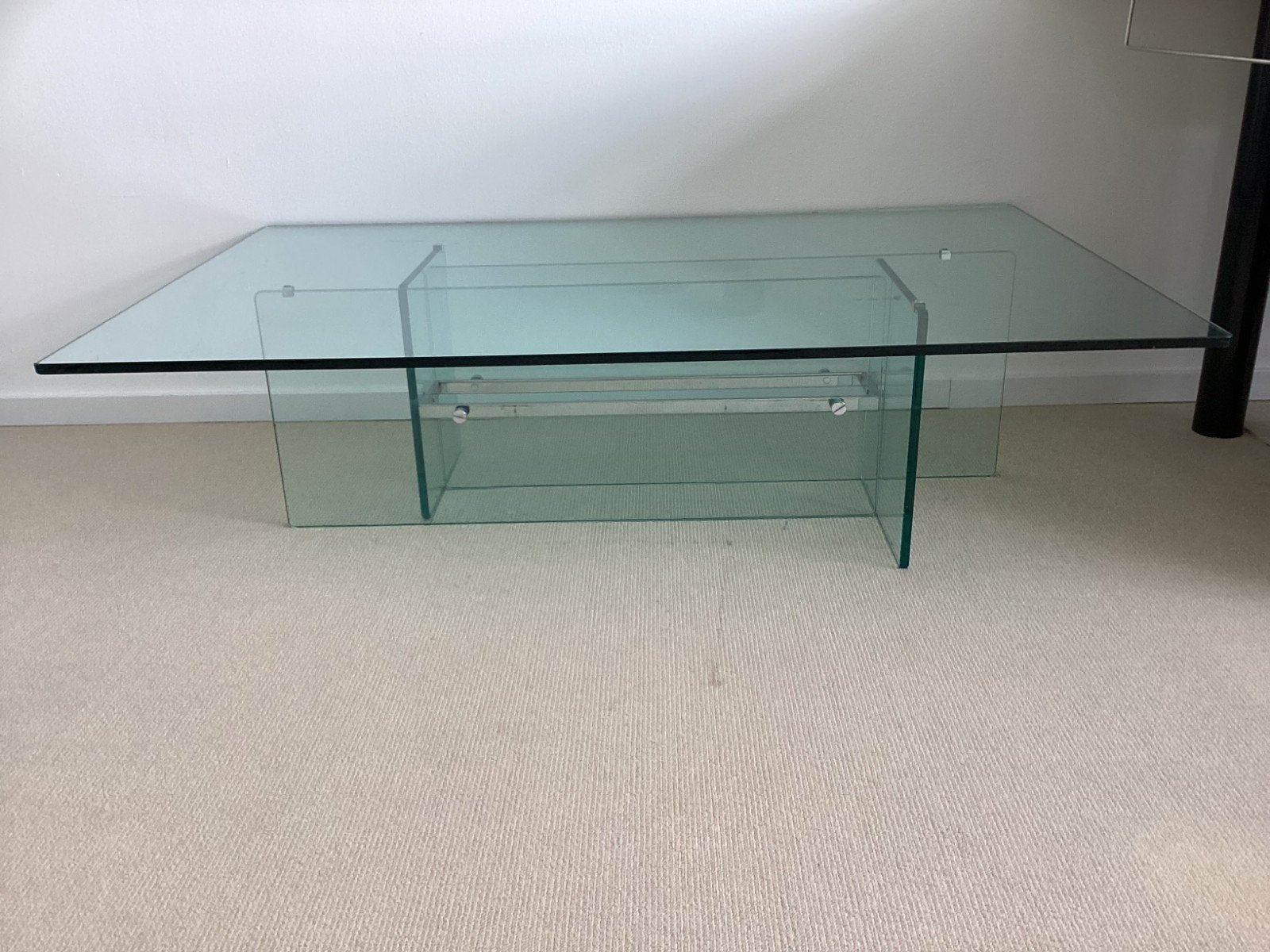 Fontana Arte Coffee Table glas metaal chroom, 1970, Italy, Huis en Inrichting, Tafels | Salontafels, Ophalen, Gebruikt, 50 tot 100 cm