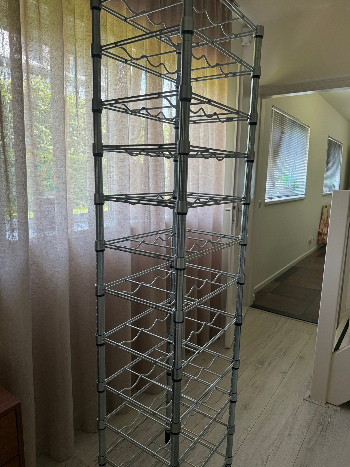 Flessenrek Omar - 46x36x181, Gebruikt, Ophalen of Verzenden, 25 flessen of meer, Metaal