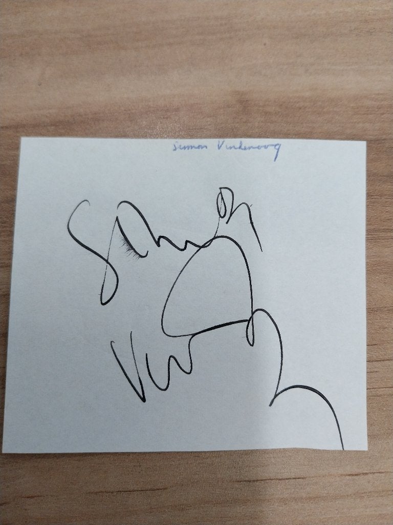 Te koop originele handtekening van Simon Vinkenoog, Ophalen of Verzenden, Overige typen, Gesigneerd