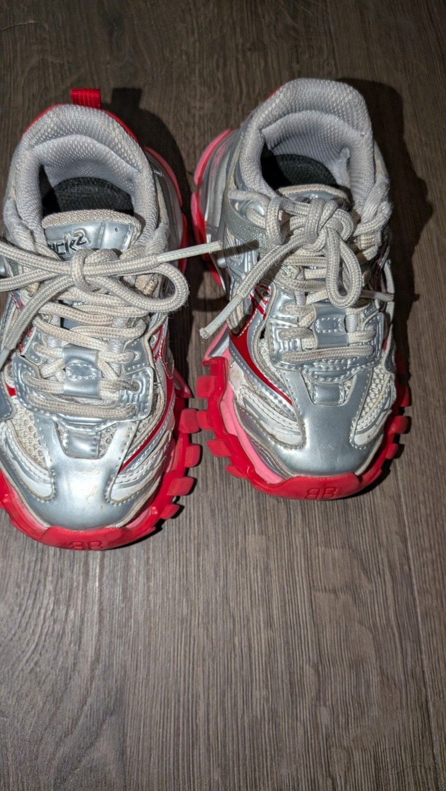 Balenciaga Track 2 Sneakers Zilver Rood roze, Meisje, Balenciaga, Ophalen of Verzenden, Zo goed als nieuw