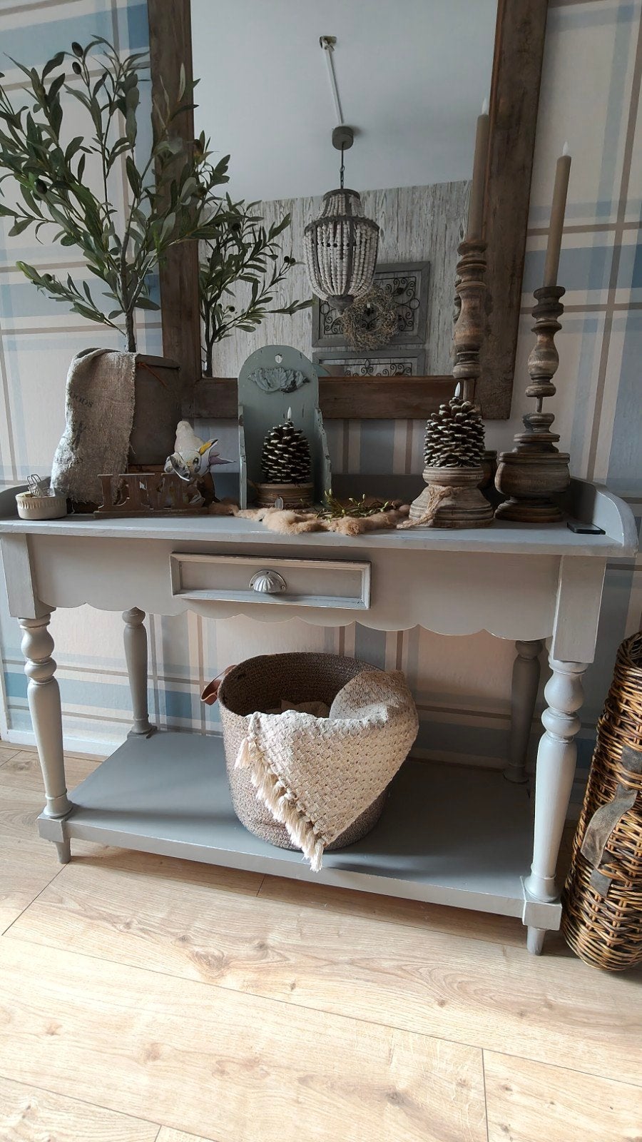 Grijze sidetable met Lade - Landelijke Stijl, Ophalen