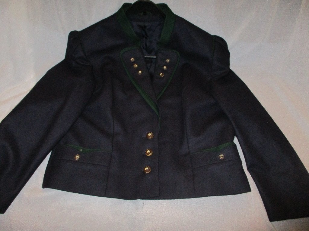 Vintage kort trachten jasje ca. maat 42. retro alpenklasse, Blauw, Maat 42/44 (L), Ophalen of Verzenden, Zo goed als nieuw
