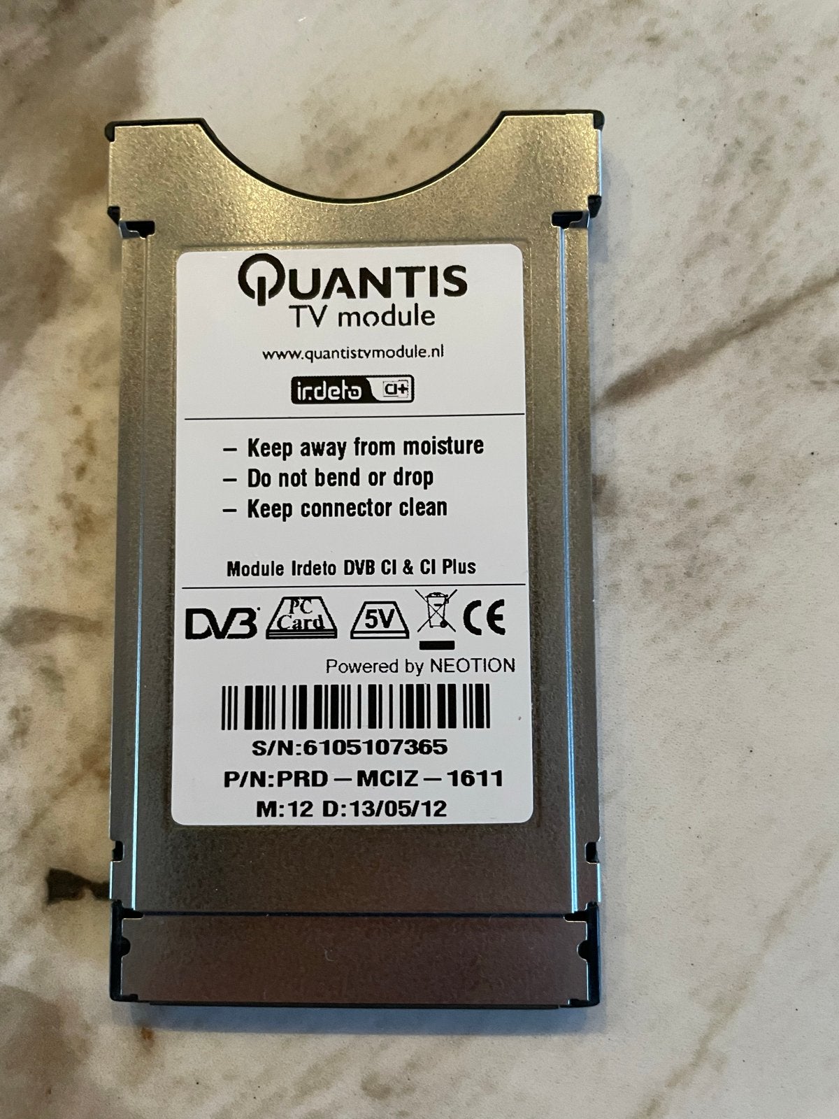 Quantis Irdeto CI+ Module DVB-C voor Ziggo, Ophalen of Verzenden, Gebruikt, Decoder