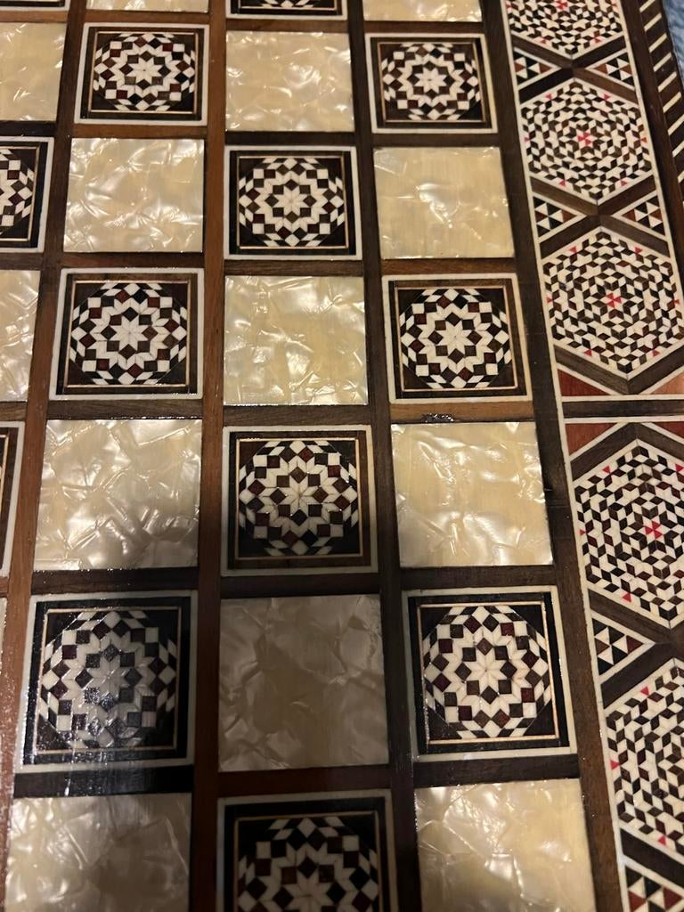 Prachtig houten Backgammon spel - Handgemaakt, Een of twee spelers, Ophalen of Verzenden, Zo goed als nieuw, Reisspel