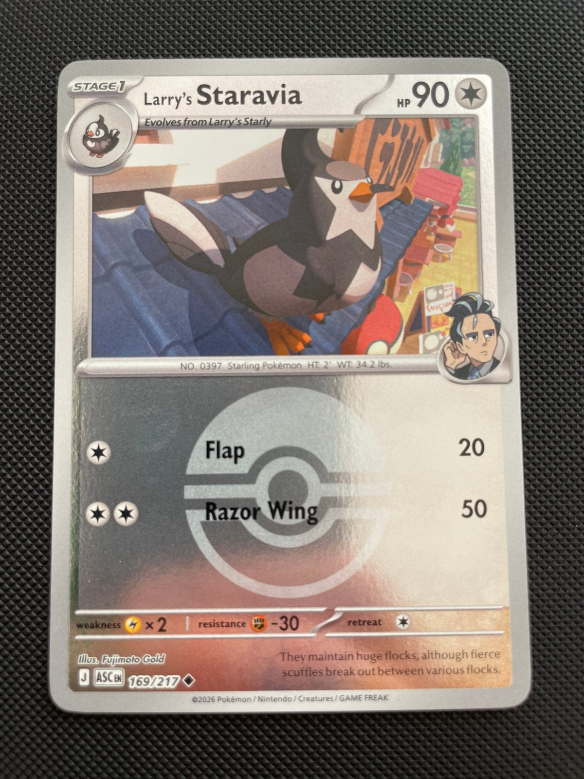 Staravia 169/217 Reverse Holo Poké Ball Ascended Heroes, Ophalen of Verzenden, Zo goed als nieuw