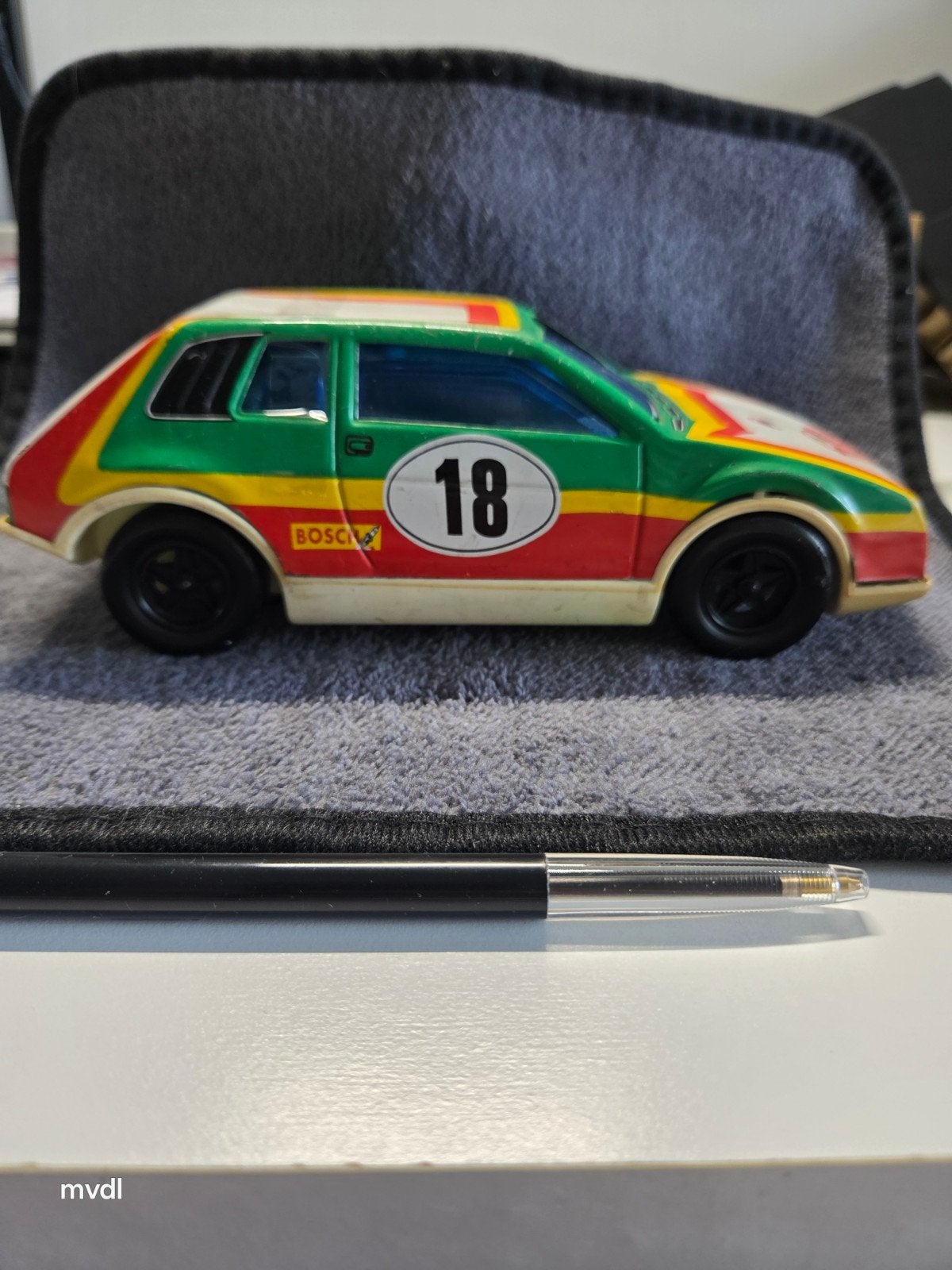 Vintage Joustra Rallye Monte-Carlo Speelgoedauto, Ophalen of Verzenden, Gebruikt, Auto, Overige merken