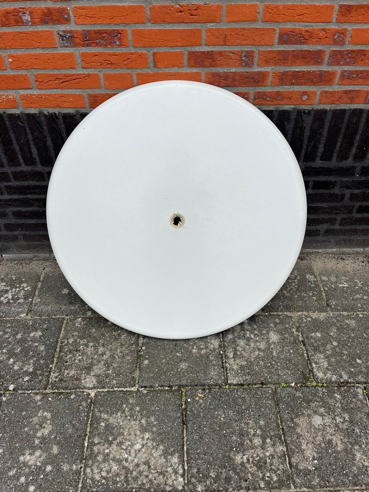 Ronde tuintafel, Tuin en Terras, Tuintafels, Ophalen, Zo goed als nieuw, Rond, Kunststof