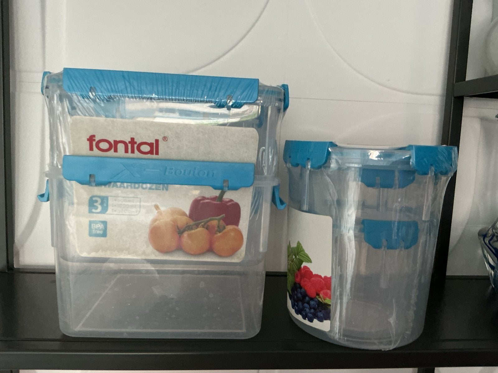 Fontal Clip & Lock Bewaardozen - Set van 3, Kunststof, Nieuw, Ophalen of Verzenden, Voorraadpot