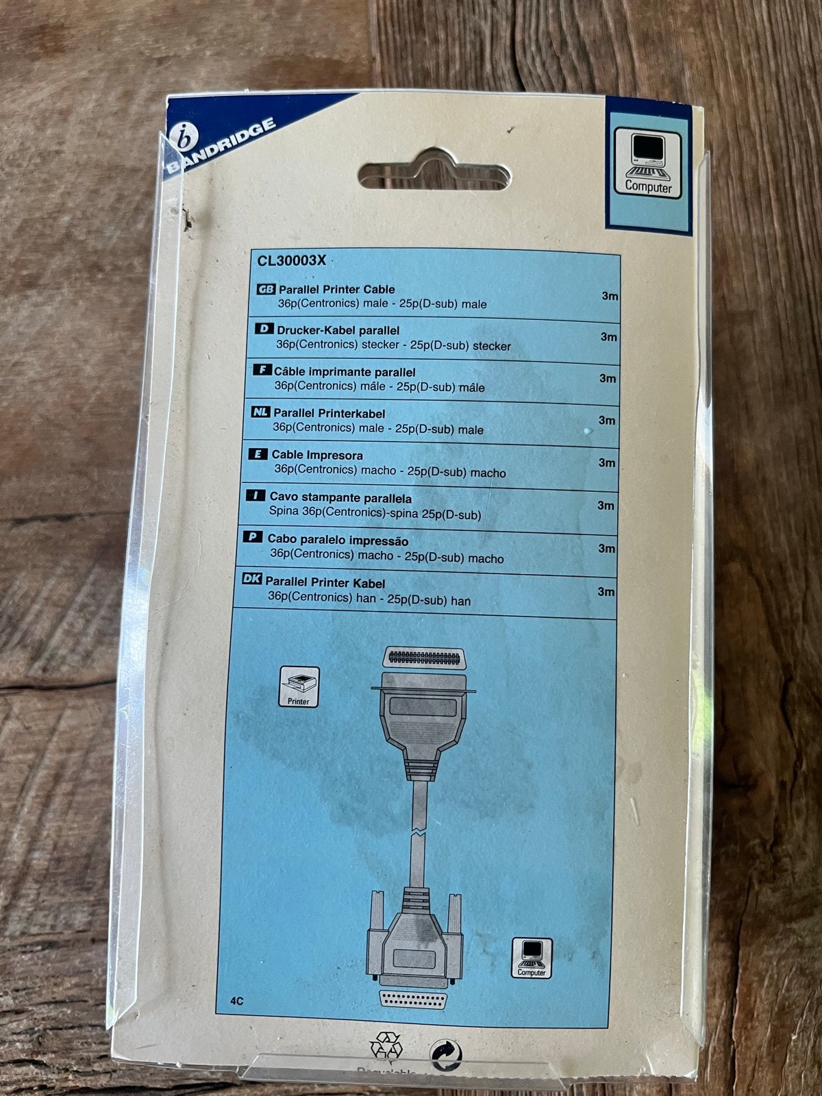 Parallel Printer Kabel - 3 meter - Nieuw in verpakking, Ophalen of Verzenden, Nieuw