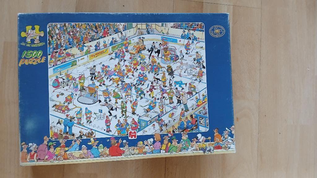IJSHOCKEY JAN VAN HAASTEREN 1500 stukjes, Ophalen of Verzenden, 500 t/m 1500 stukjes, Gebruikt, Legpuzzel