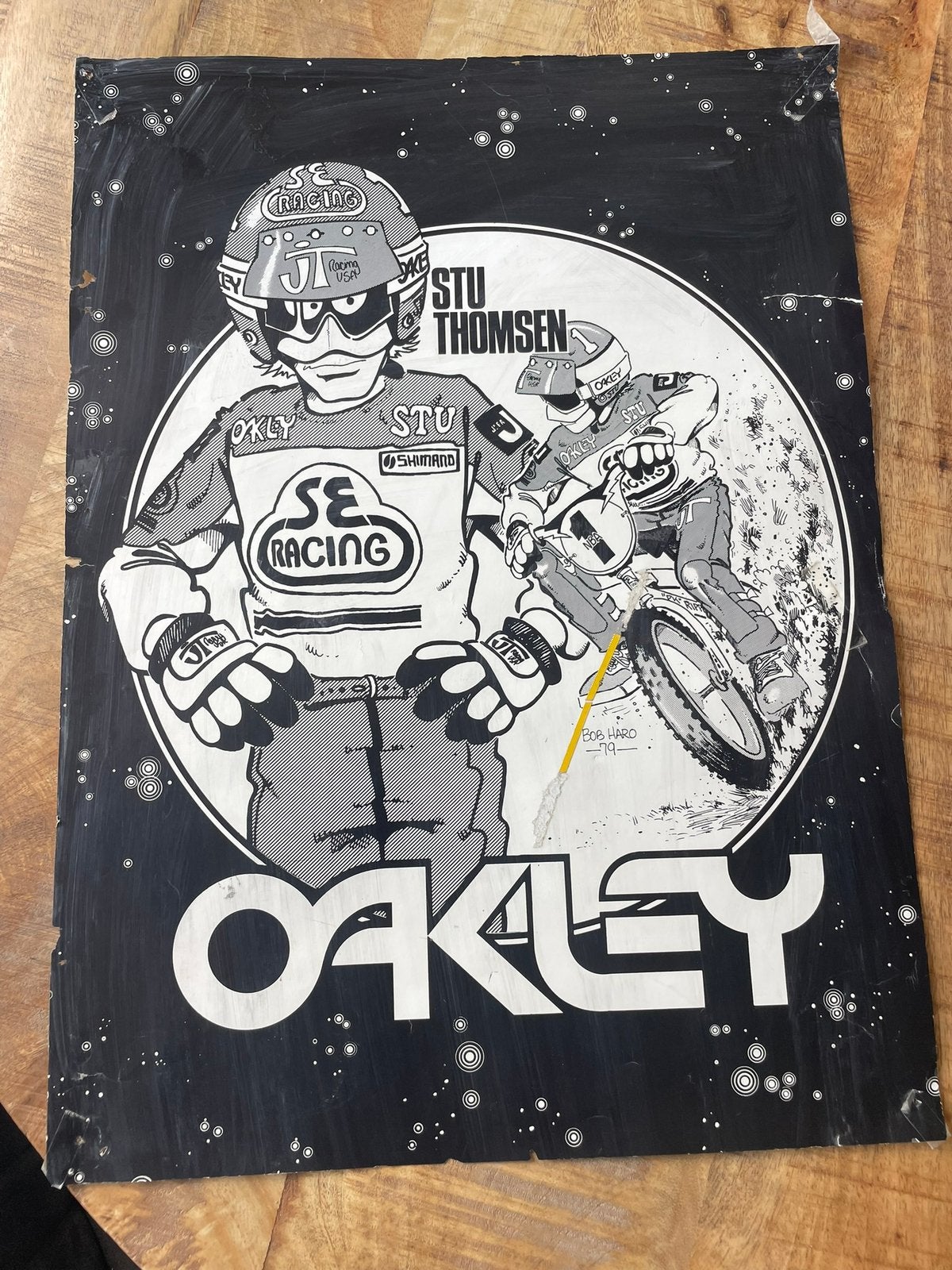 Vintage Oakley BMX poster Stu Thomsen en Bob Haro uit 1979, Ophalen, Gebruikt