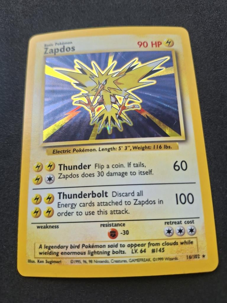 Zapdos Base Set, Ophalen of Verzenden, Zo goed als nieuw
