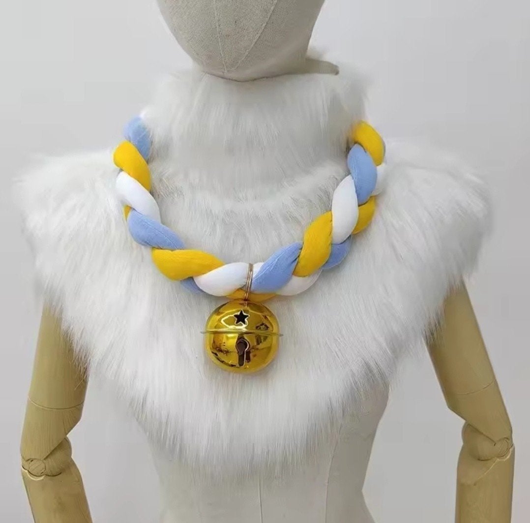 70CM FURSUIT HALSBAND BLAUW/GEEL/WIT, Ophalen of Verzenden, Nieuw, Overige typen