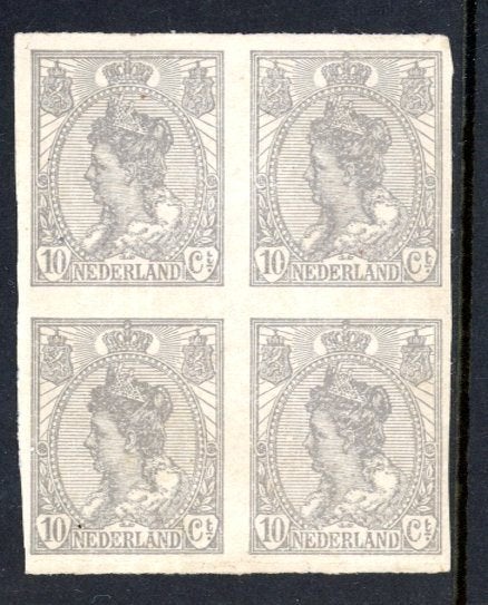 Wilhelmina ongetand blok van vier, NVPH 83, lees, Postzegels en Munten, Postzegels | Nederland, Ophalen of Verzenden, T/m 1940