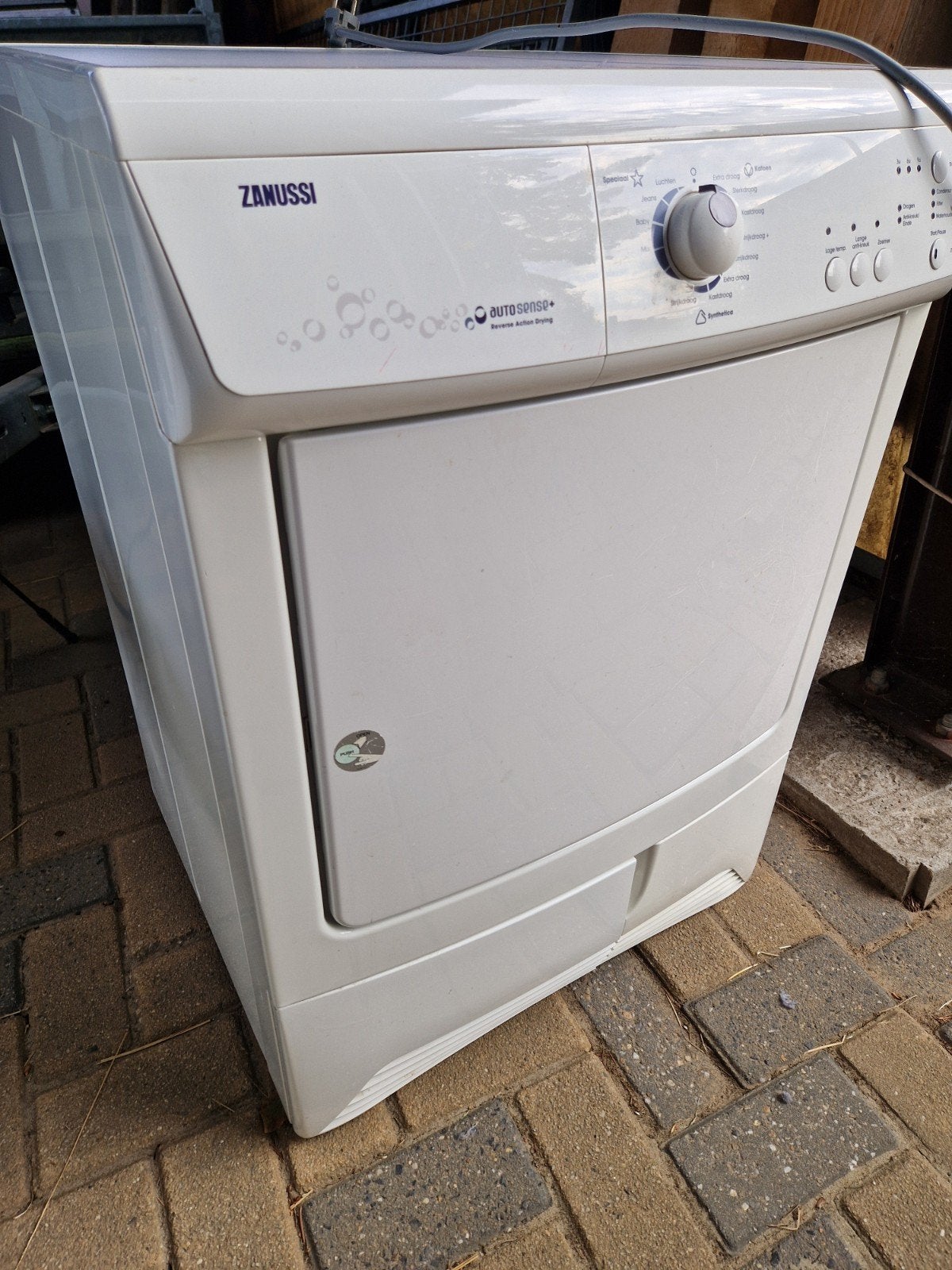 zanussi luchtafvoerdroger zgan, Ophalen, 6 tot 8 kg, Zo goed als nieuw, Voorlader