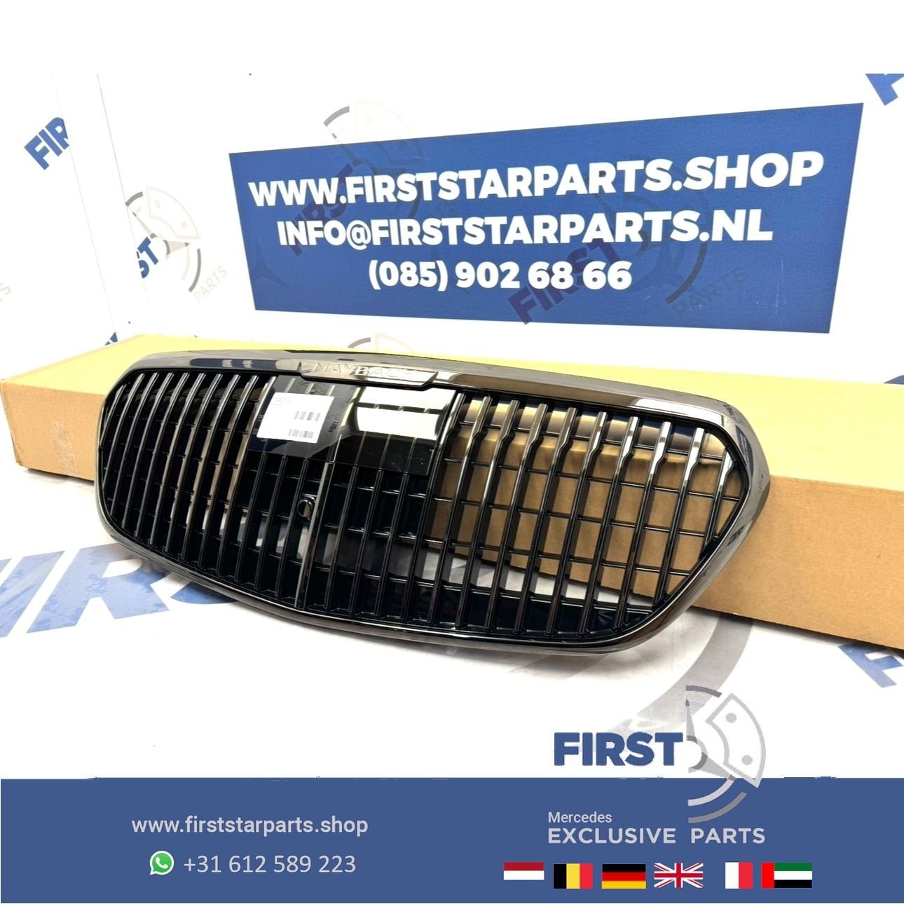 W223 MAYBACH BUMPER GRIL S KLASSE ORIGINEEL A2238801303 MERC, Gebruikt, -, Ophalen of Verzenden, -