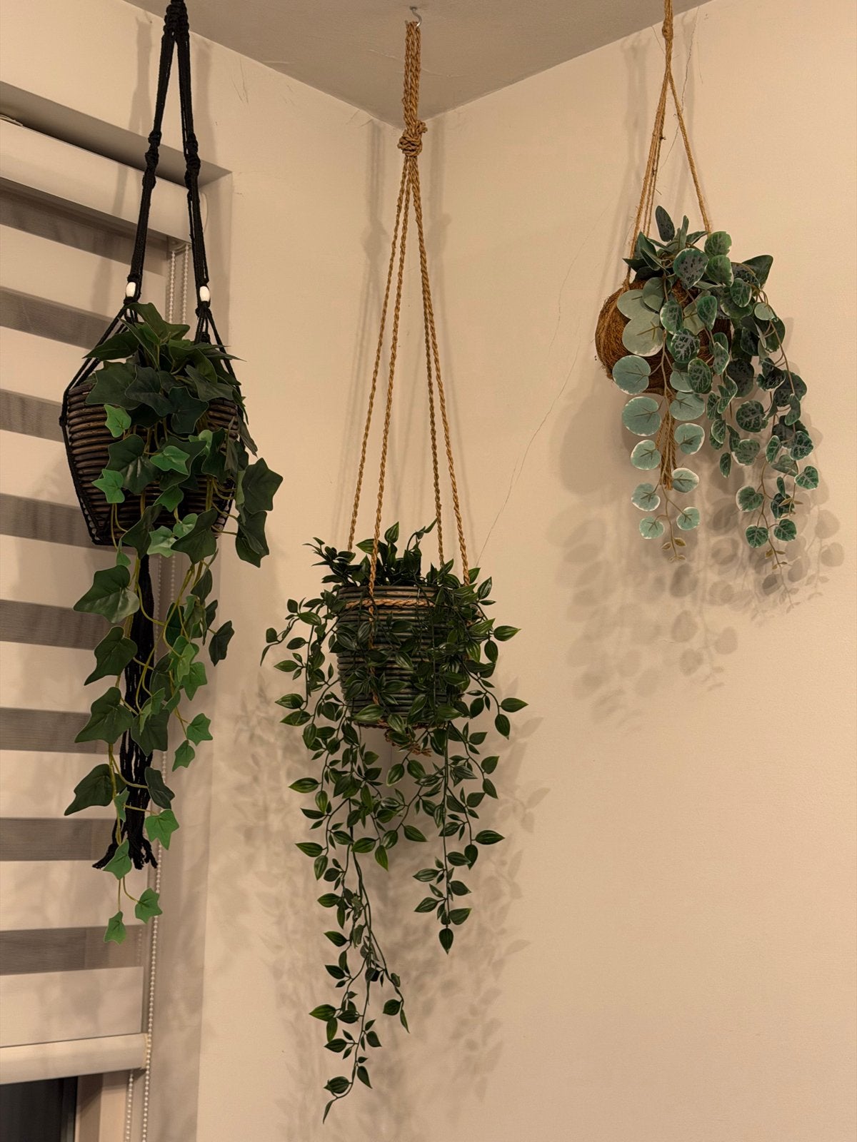 Set van 3 hangende kunstplanten met pot, Binnen, Groen, Kunstplant, Ophalen of Verzenden