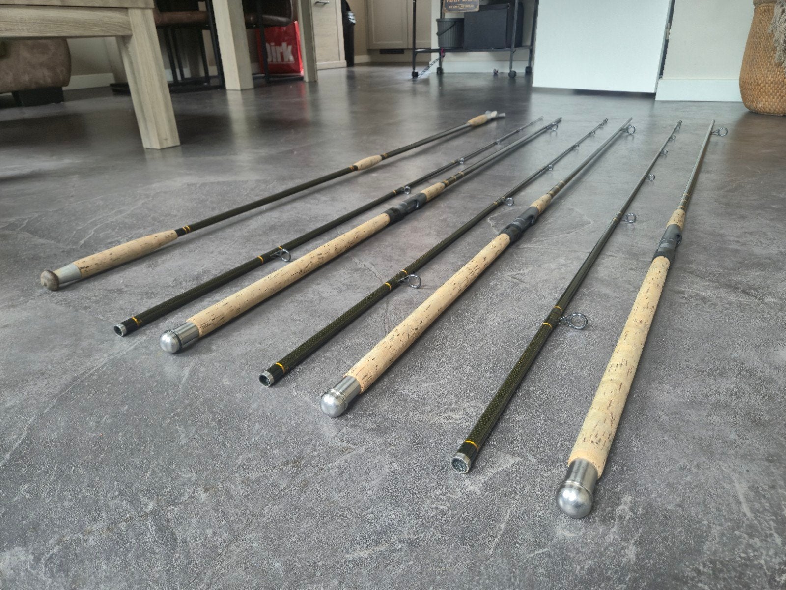 3x Custom Handbuilt Sportex Kevlar Set + passend Schepnet, Watersport en Boten, Hengelsport | Karpervissen, Ophalen of Verzenden