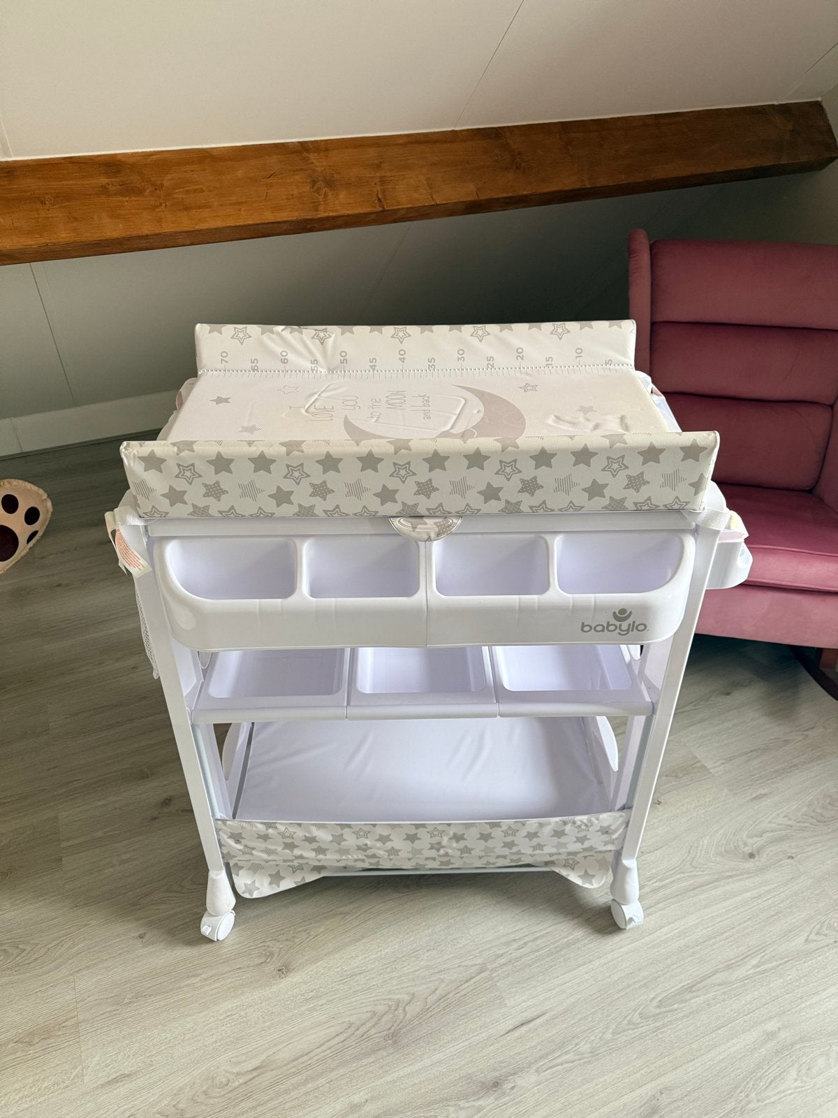 Babylu 2-in-1 Commode met Babybadje en Aankleedkussen, Zo goed als nieuw, Badje, Standaard, Ophalen