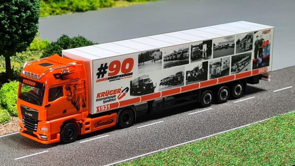 051 Herpa Horst Krüger MAN Jubileum truck, Hobby en Vrije tijd, Modelauto's | 1:87, Ophalen of Verzenden, Nieuw, Bus of Vrachtwagen