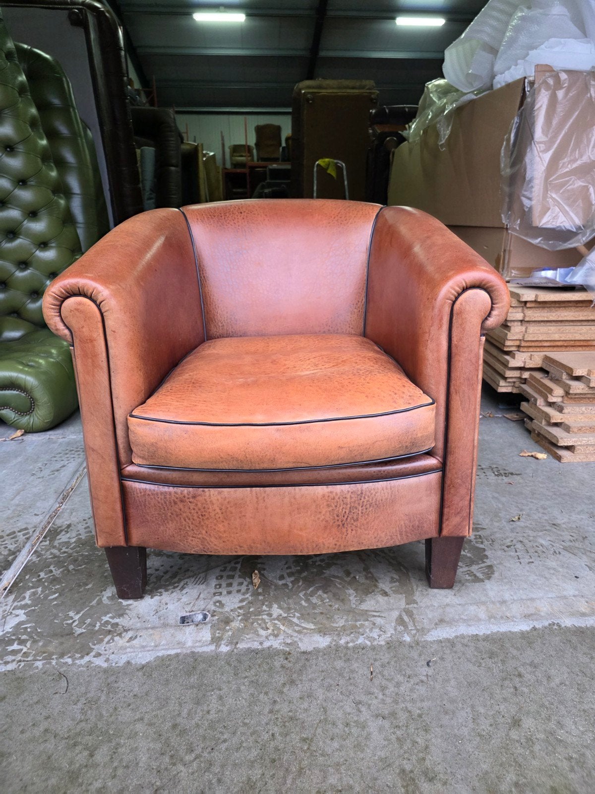 Nette Schapenleren club fauteuil + BEZORGING GRATIS, Huis en Inrichting, Gebruikt, ., Ophalen of Verzenden, .
