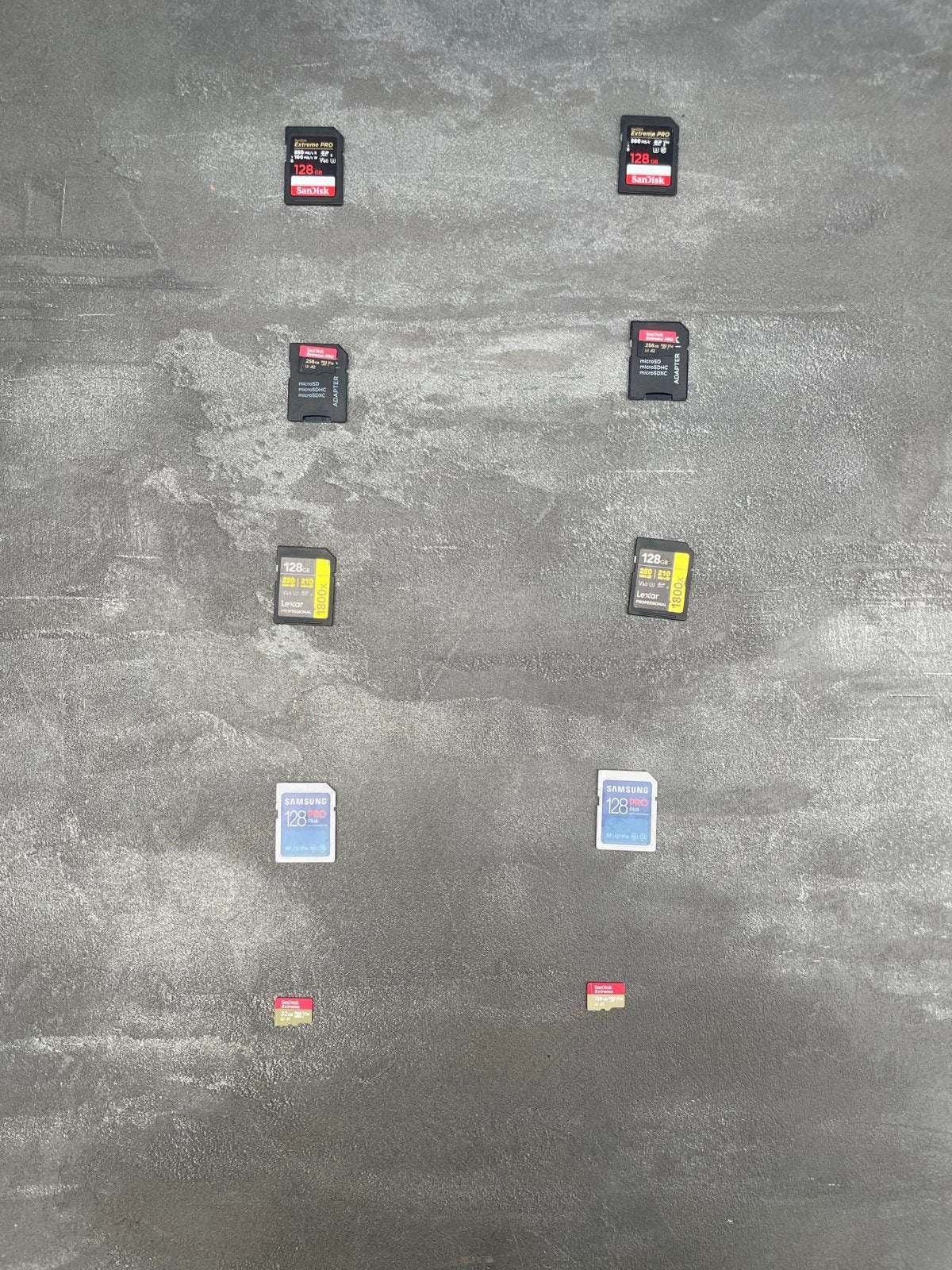 Grote partij SD- en microSD-kaarten (SanDisk, Lexar, Samsung, Ophalen, SDXC, Fotocamera, 128 GB