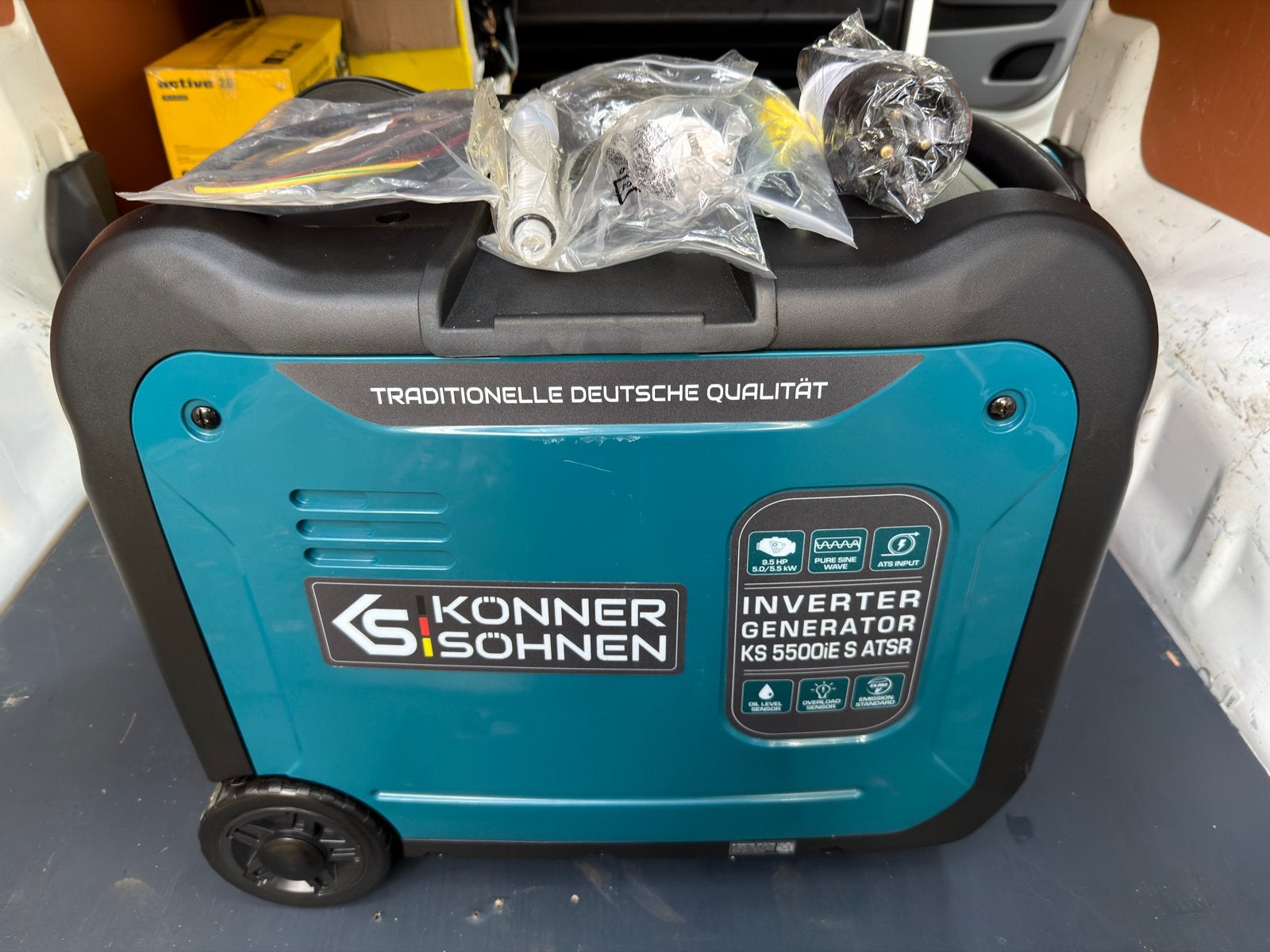 Könner & Söhnen Inverter Generator KS 5500iE S ATSR, Ophalen, Elektrisch startend, Benzine, Zo goed als nieuw