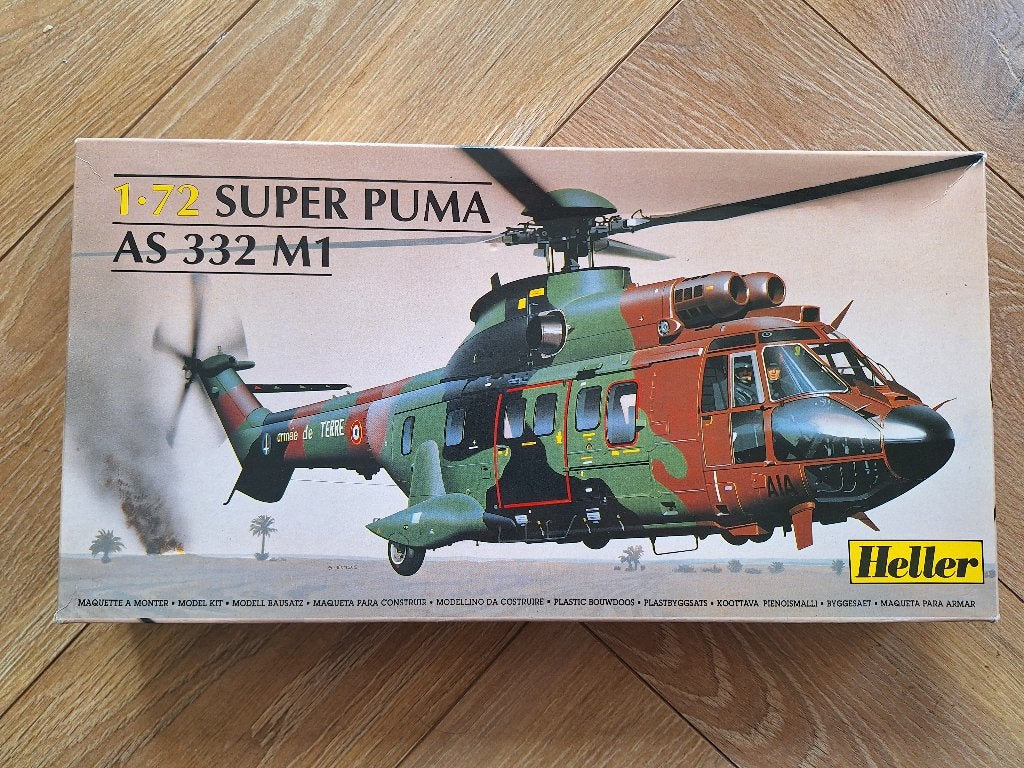 1:72 1/72 Heller AS 332 M1 Super Puma, Hobby en Vrije tijd, Modelbouw | Vliegtuigen en Helikopters, 1:72 tot 1:144, Helikopter