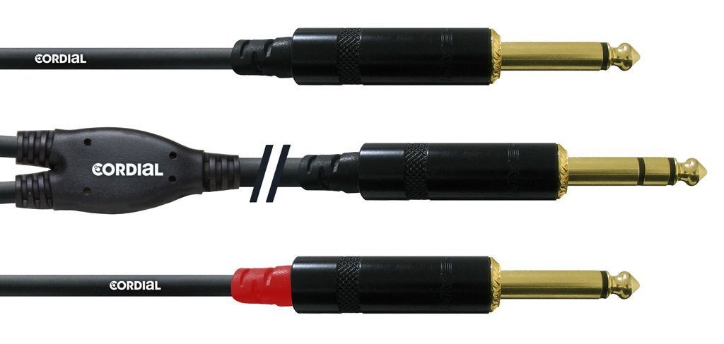 Y KABEL 2x mono Jack 1x Stereo Jack / Cordial CFY1,5VPP, Muziek en Instrumenten, Ophalen of Verzenden, Nieuw, Apparatuur