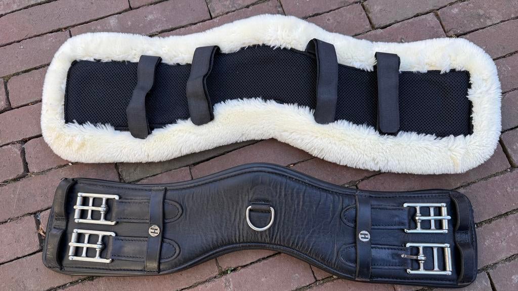 Harrys Horse Freefit leren singel 45 cm met bontje, Ophalen of Verzenden, Zo goed als nieuw, Dressuur