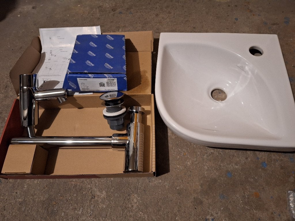 fontein set hoekwastafel. Voor toilet., Ophalen of Verzenden, Nieuw, Toilet