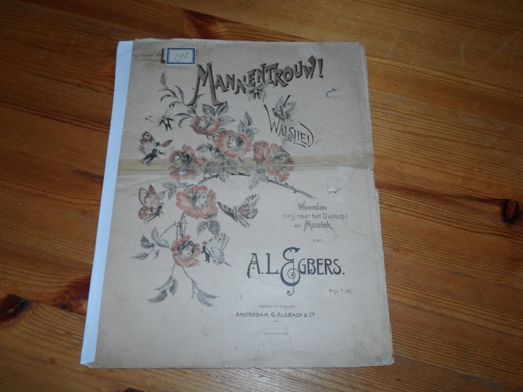 Mannentrouw - a. L. Egbers, Piano, Gebruikt, Ophalen of Verzenden, Artiest of Componist