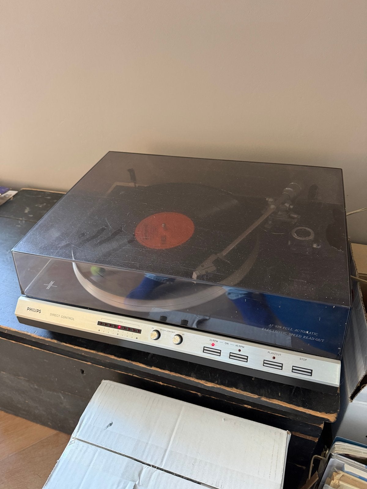 Philips AF-829 Volautomatische Platenspeler, Audio, Tv en Foto, Philips, Gebruikt, Pitch-regelaar, Ophalen of Verzenden